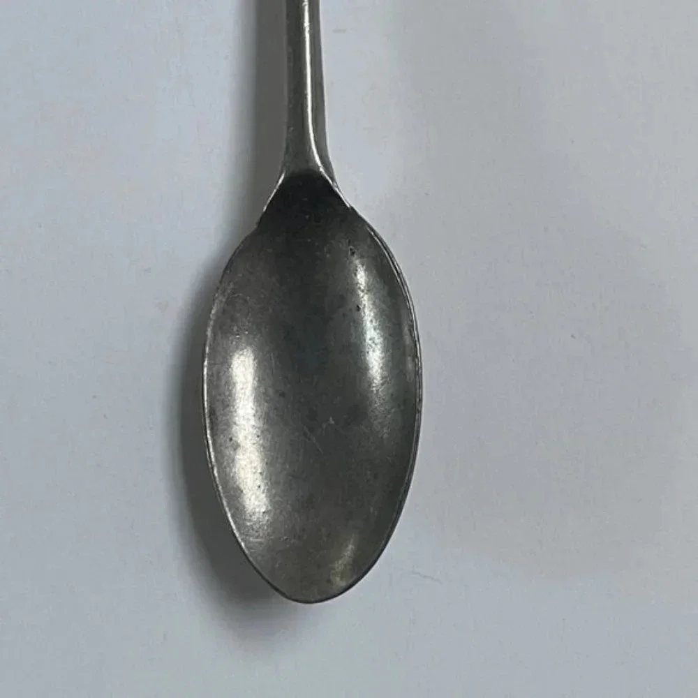 Pewter Baby Spoon‎ Set of 2 Silver Dragon Handle Home Decor Kitchen Dining